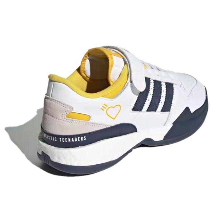 Кроссовки мужские Human Made x adidas Forum Low Hazy Yellow Navy Белые Облачно-белые — фото 4