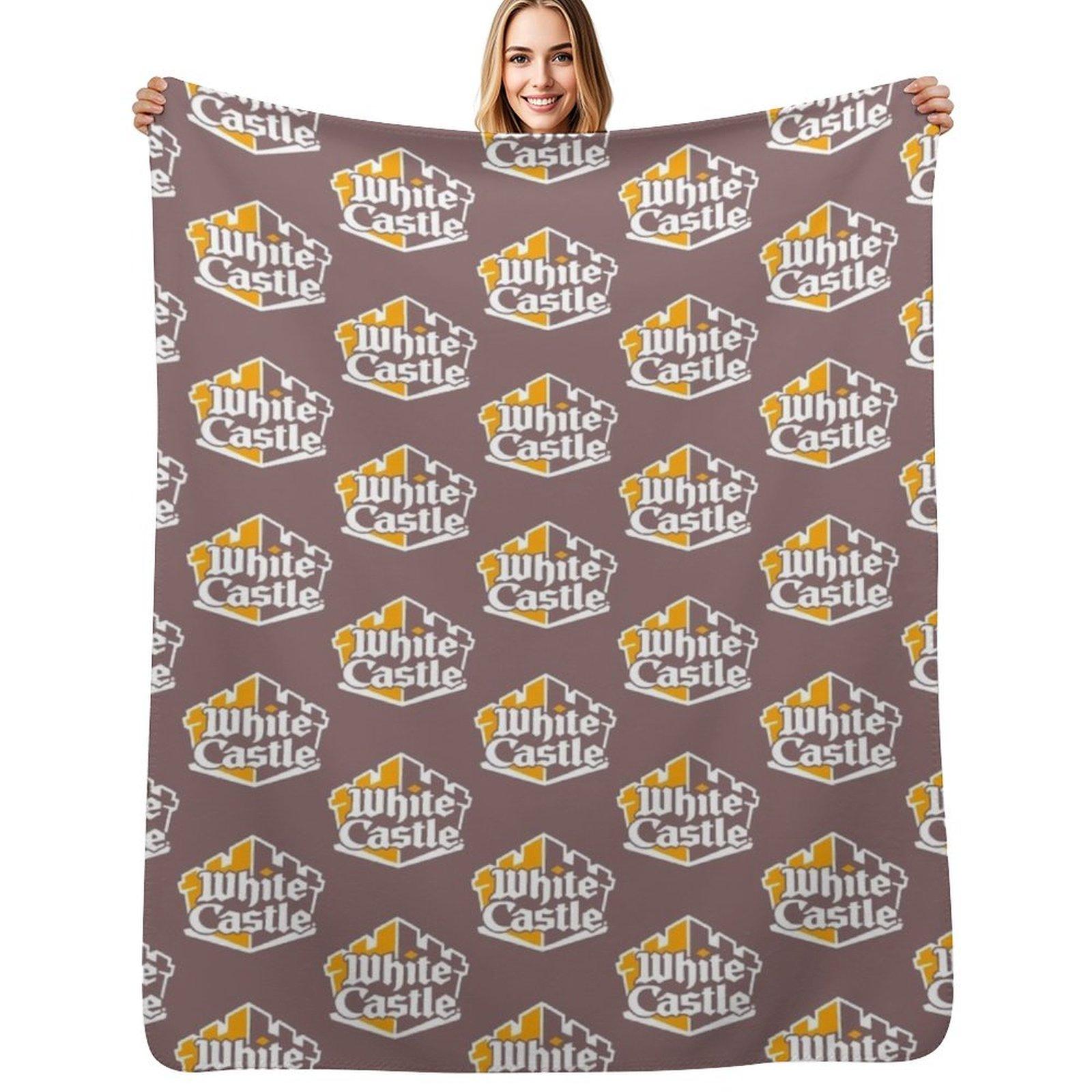 White Castle Burger Throw Blanket Easy Care Comfortable Blanket for Couch Size: 75*100cm, Weight: 230 GSM