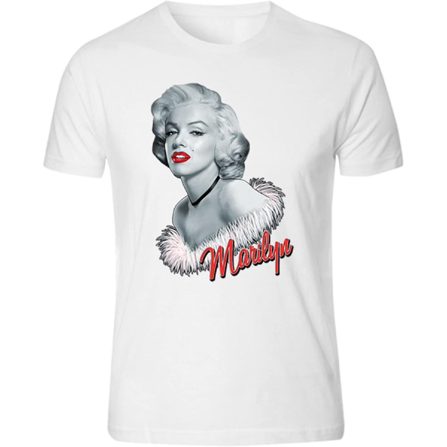 New Marilyn Tee Black and White Unisex Shirt red Lips Marilyn S -5XL T-Shirt Tee S