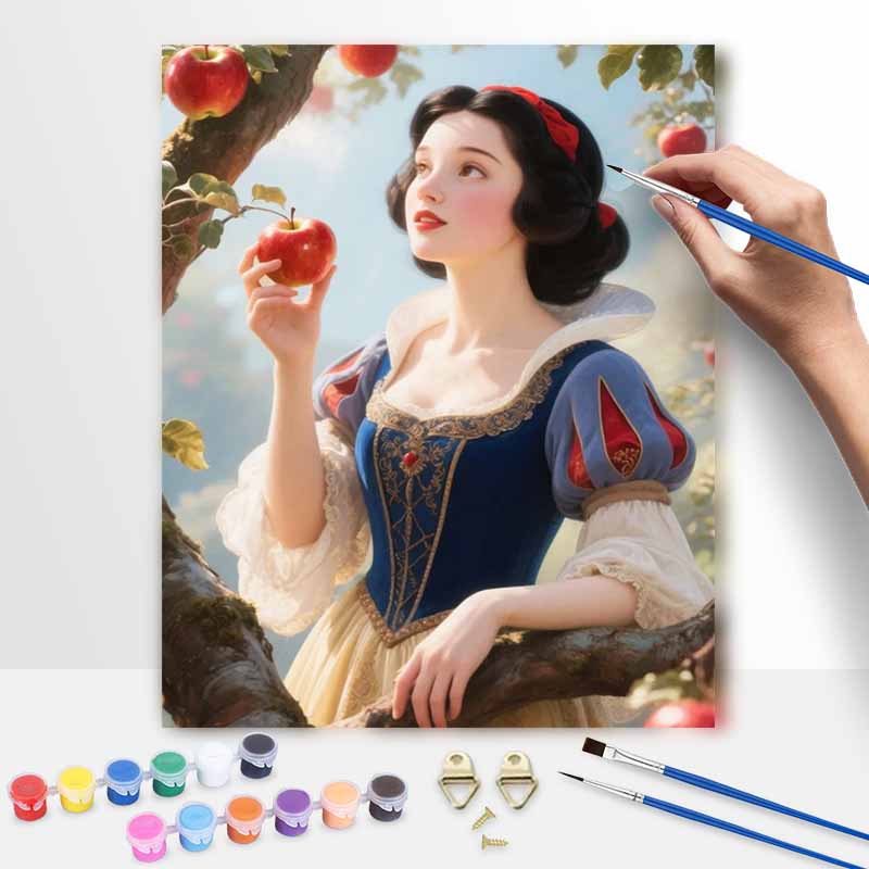 Disney Oil Painting Handmade Diy Snow White and Apple Gifts Home Decorations