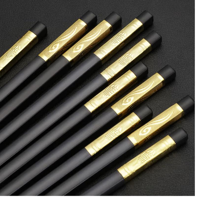 Weisiya Gold Three-Leaf Alloy Chopsticks