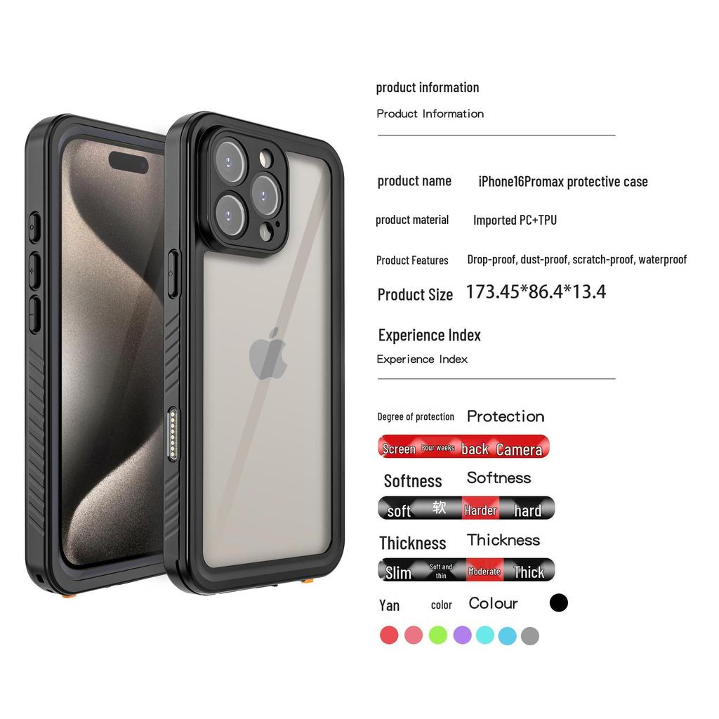 Red Pepper Waterproof & Drop-Proof Case for iPhone 16 Pro Max