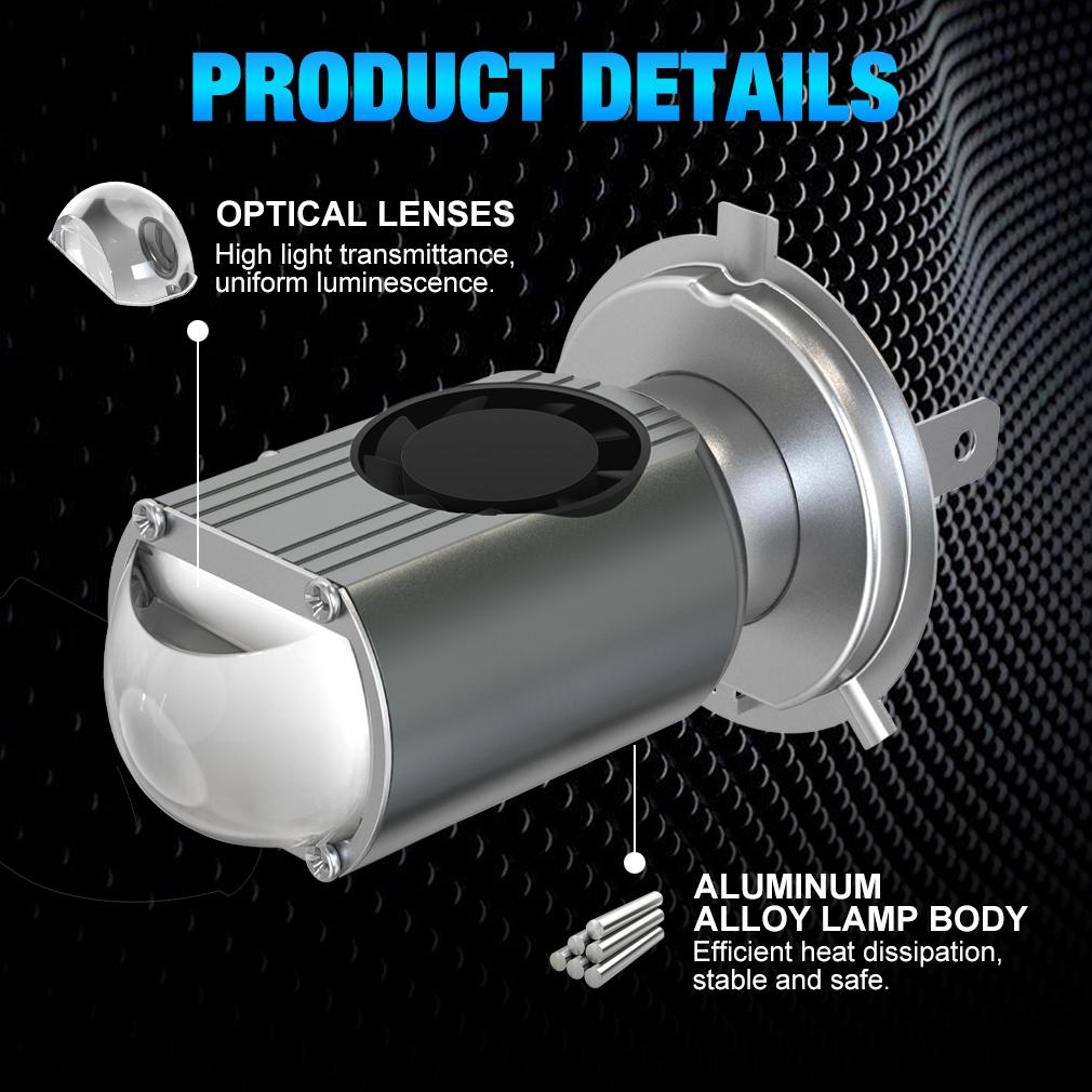 1Pc H4 LED Dual Color Motorcycle Headlight Bulbs BA20D with Fan Hi/Lo Beam 15W 12000LM 12V Fog Lamp Scooter Yellow White 3000K 6000K Motor Accessories