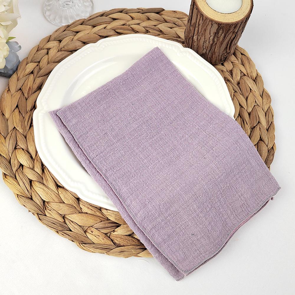 40x40cm Raw Fringed Trim Cloth Napkins Cotton Fabric Soft Reusable Retro Burrs Tea Towel Rustic Wedding Parties Decor