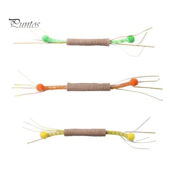 Safe Kitten Teething Toy Mesh Tube Cat Toy, Interactive Chew Flexible with Linen Teaser Wand Wrap And Plush Balls, for Indoor Cats Boredom Relief