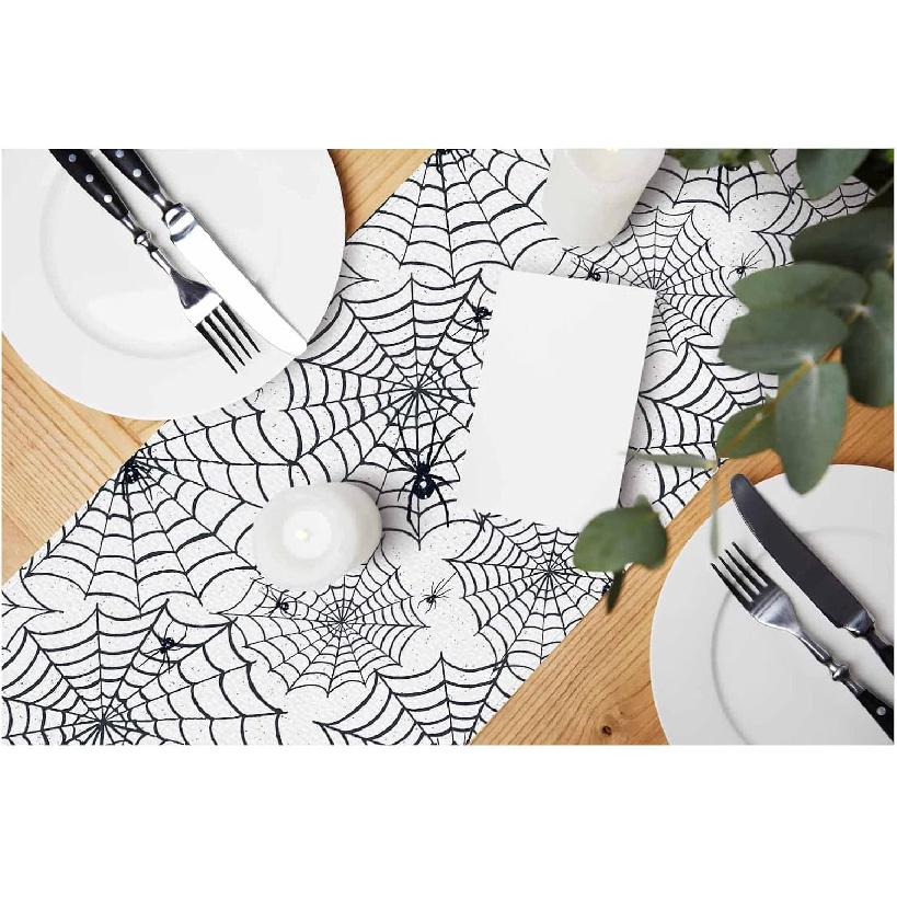 HOSNYE Table Runner Brown Leopard Pattern,Cotton Linen Table Runner Decoration for Kitchen Family Dinner Table Holiday Party Farmhouse Style 13 x 72