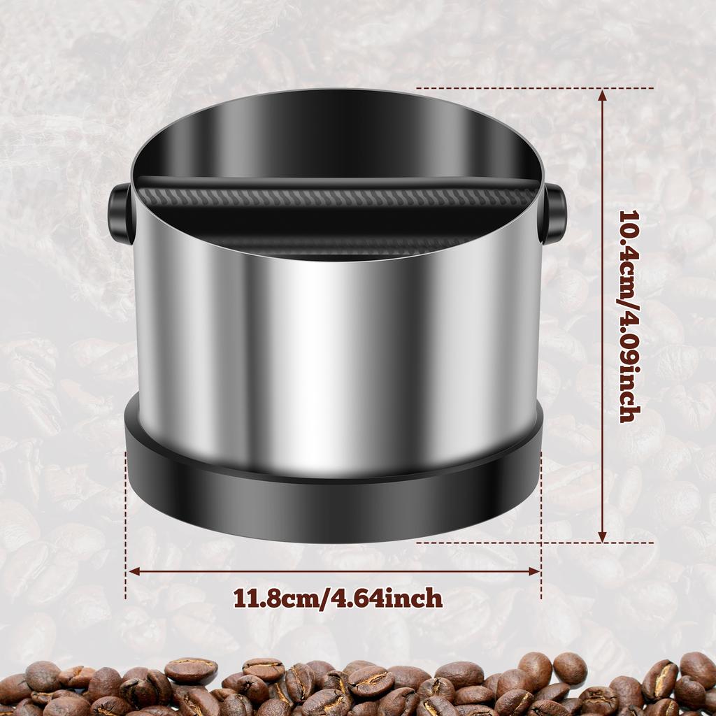 1/3pcs Shock-Absorbent Coffee Knock Box Anti-slip Espresso Dump Bin For Coffee Grounds Steel/Rubber Bar Coffee Grind Waste Bins