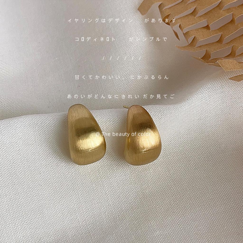 ~ Простые серьги-гвоздики с покрытием никелем, матовые, в форме капли воды, серьги, серьги оптом