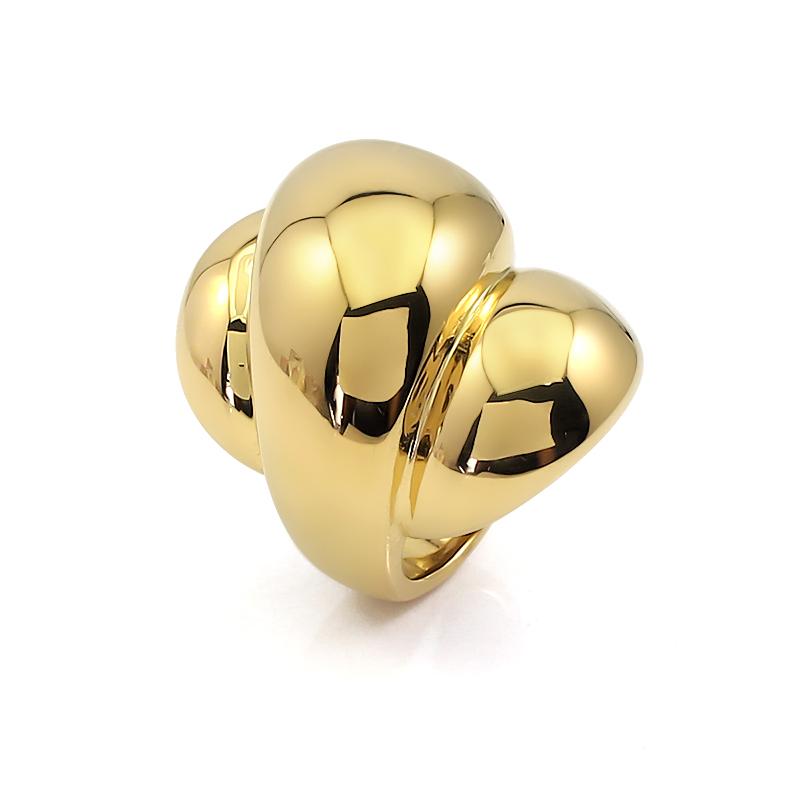

Waterproof Chunky Stainless Steel Croissant Bump Screw 3 Color Finger Rings 18K Gold Plated Silver for Engagement for Girls 6 золотой