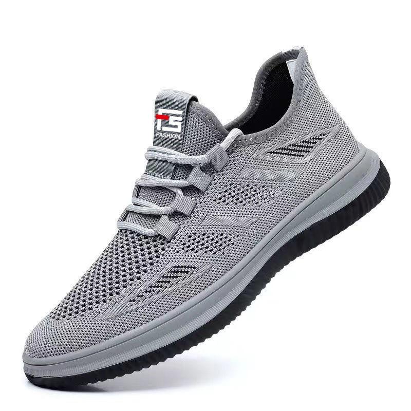 Flying Woven Men's Shoes New Summer Mesh Breathable Casual Shoes Soft Sole Non-slip Simple Sports Shoes