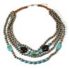 African Jewelry Bohemian Retro Ethnic Multi-layer Wooden Beads Imitation Turquoise Beaded Necklace Women's Party Accessories
