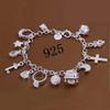 Stylish 13-Piece Charm Bracelet: Multi-Element Rhinestone Design for Men & Women