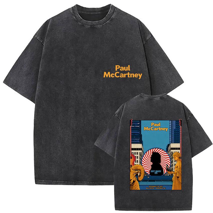 

Vintage Washed Paul McCartney Got Back Tour Merch T Shirts Mens Pop Music Clothing Hip Hop Short Sleeve Tshirt Streetwear S