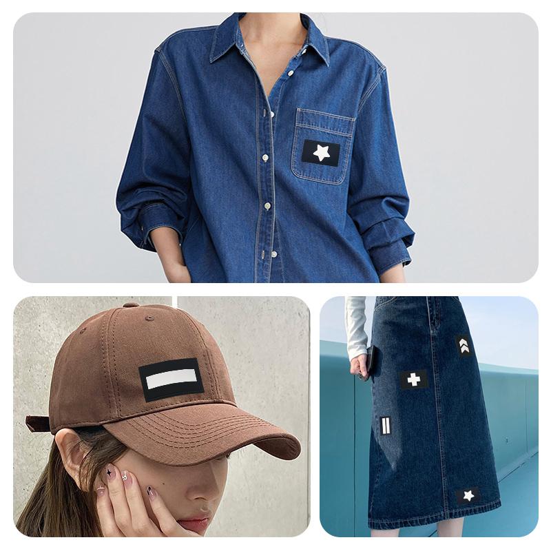 Reflective Embroidery Patches Stars Arrow Diy Accessory Clothes Bags Stickers Heat Press Appliqued Diy Sewing Crafts Applique