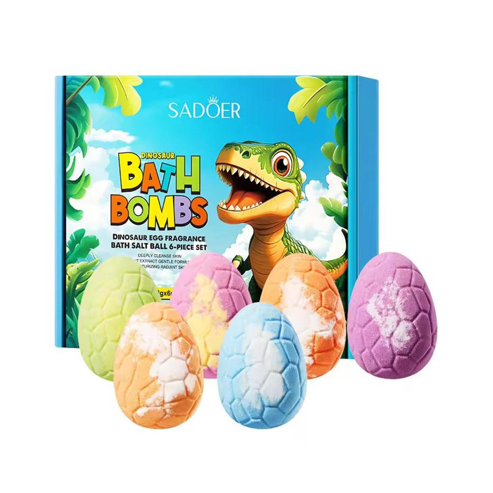Dino Egg Adventure Bath Bomb - Colorful Scented/ Random Dino Toy Inside! Moisturize, Cleanse & Mineral Boost for Kids Fun Bath
