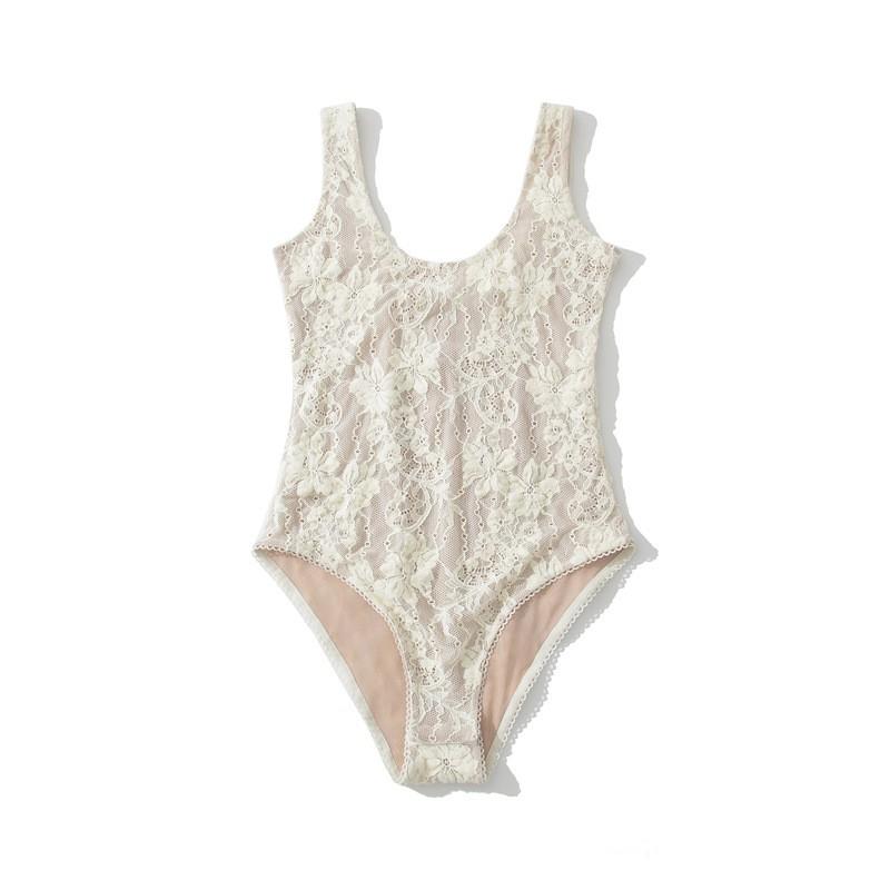 Pure Desire Style Lace Bodysuit Sleeveless Slim Fit Top