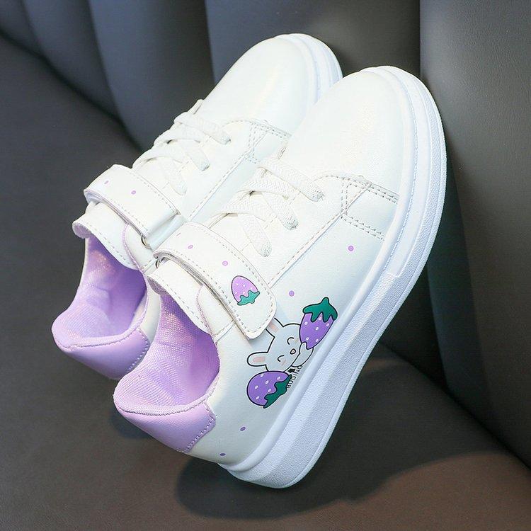 Girls' sports shoes 2025 autumn and winter new little white shoes breathable leather board shoes middle and older children and students flat sneake