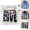 Simple Color Blocked Letter Heart Pattern Women Casual Warm Knitted Hat For Street Style Warmth