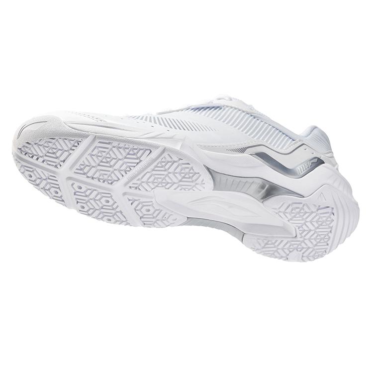 Li-Ning Fashionable Comfortable Versatile Shock Absorbing Non-Slip Breathable Low-Top Badminton Shoes Unisex Shoes Silver AYTV005-4