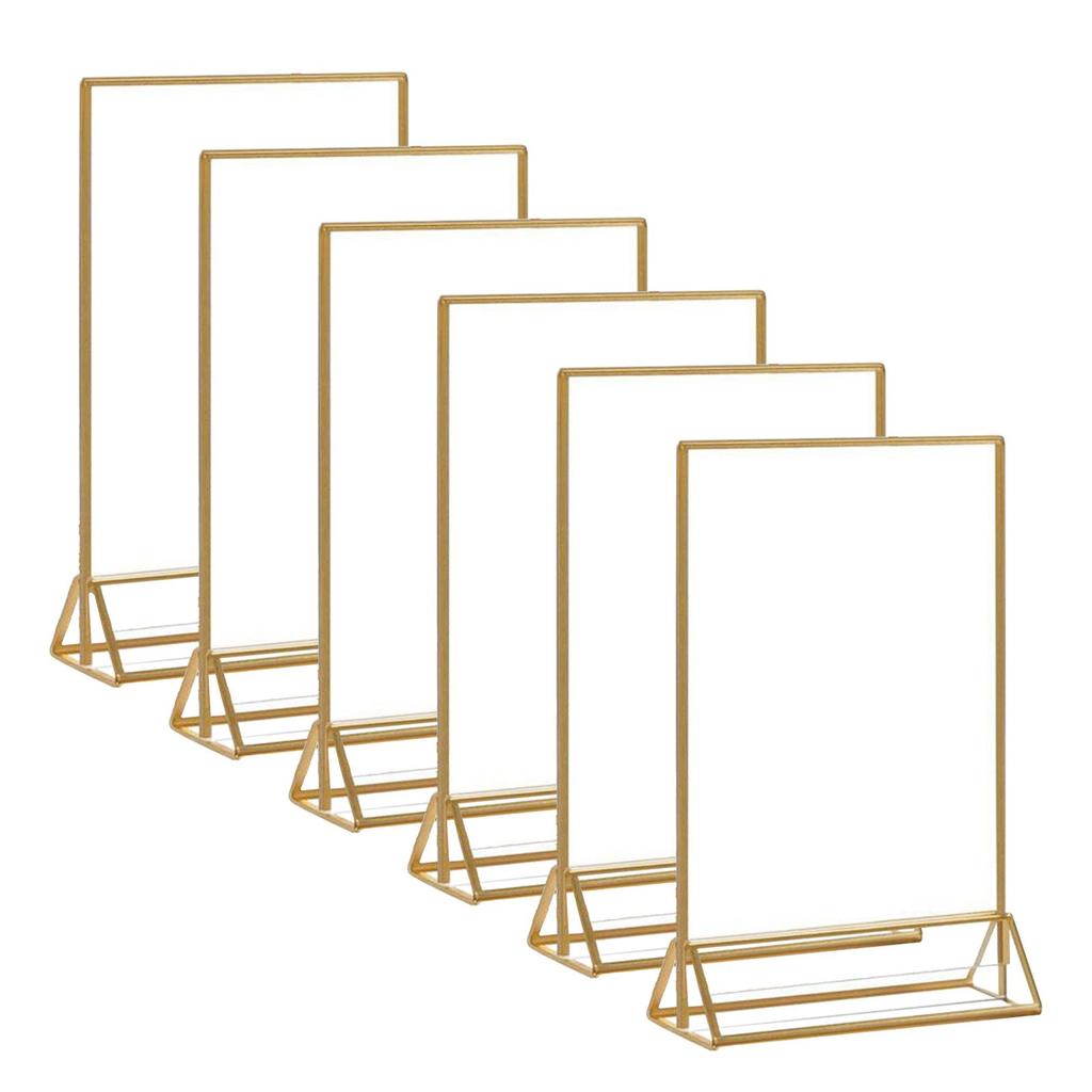 6Pcs Acrylic Sign Holder Stand Poster Home Meetings Table Menu 7