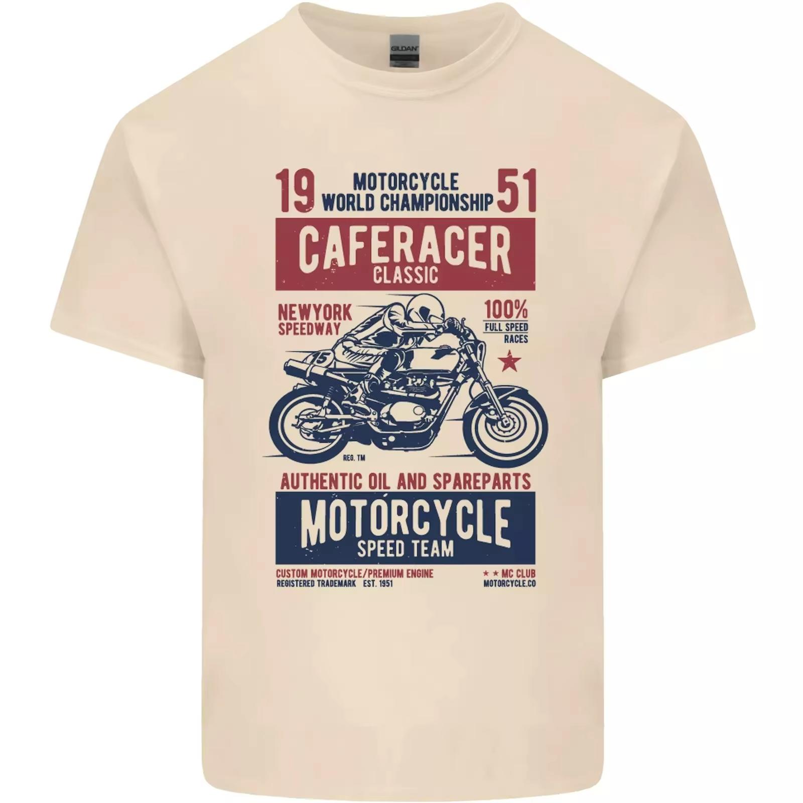 

Мотоцикл Байкер Кафе Рейсер 1951 Мотоцикл Мотоцикл Мужская Хлопковая Футболка Футболка Топ Высококлассная Роскошь Подходит и Мужчинам, и Женщинам XXXXL