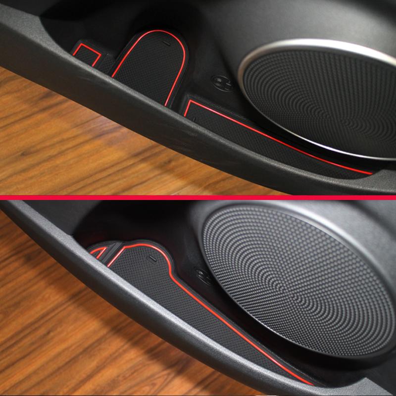 Car Gate Slot Cup Mat for Hyundai Kona EV Elektro MY 2020- 2022 Electric Car Anti-Slip Door Groove Mats Non-slip Pad Accessories