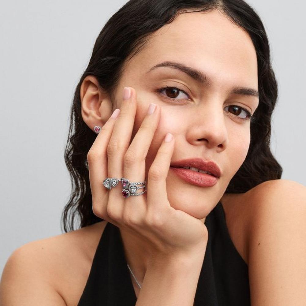 Pandora Elevated Pink Heart Ring 198421c03