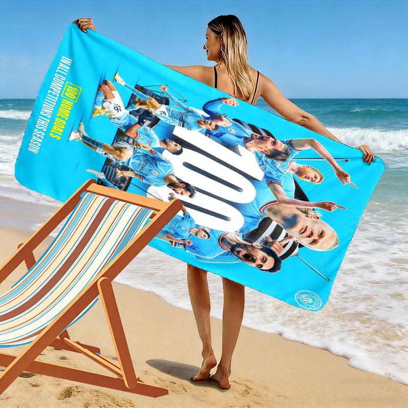 Asciugamano da Spiaggia Stampa Leggendaria Haaland, Asciugamano Grande Morbido Asciugatura Rapida per Spiaggia Campeggio Nuoto