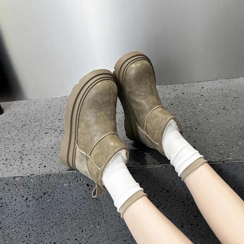 Women's Snow Boots Flat-soled, Non-slip Women Ankle Boots and Short Boots Winter Warm Slip-on Female Boots