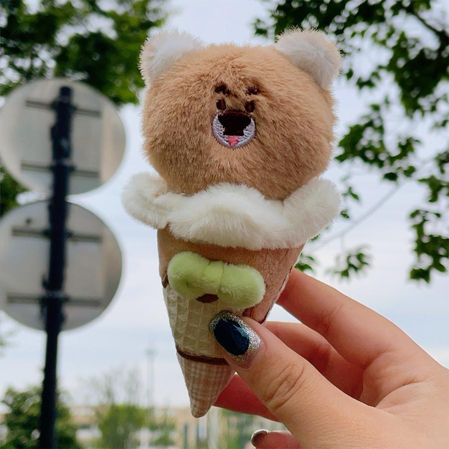 Plüsch Eiscreme Tier Schlüsselanhänger Niedliches Cartoon Stofftier Geschenk für Kinder und Jugendliche