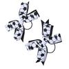 2pcs Soccer Bow Hair Ties Sporty Bow Cheer Ing Elastic Hair Bands Soccer Accessories for Girls Black