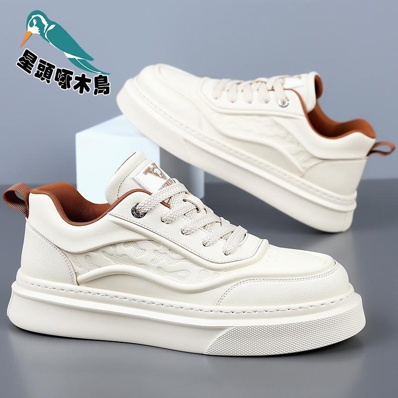 Men's shoes summer new thick-soled versatile fashion white shoes wear high-end sports shoes