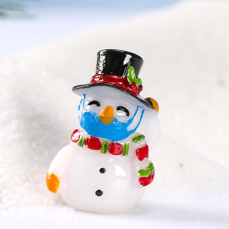 Resin Artificial Ornaments Cute Snowman Santa Claus Micro Landscape Layout Props Bonsai Decoration
