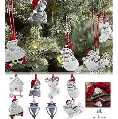 Vánoční Santa kovový přívěsek Sněhulák kovový přívěsek Vánoční stromeček