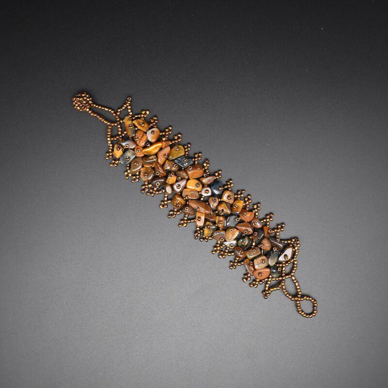 Handmade Bohemian Ethnic Style Beaded Bracelet With Natural Stone Chips Hollow Seed Beads Women Men