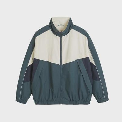 Retro Dreifarbige Stehkragen Freizeitjacke - Herren Trendiges Vielseitiges Studentenoberteil für Frühling und Herbst