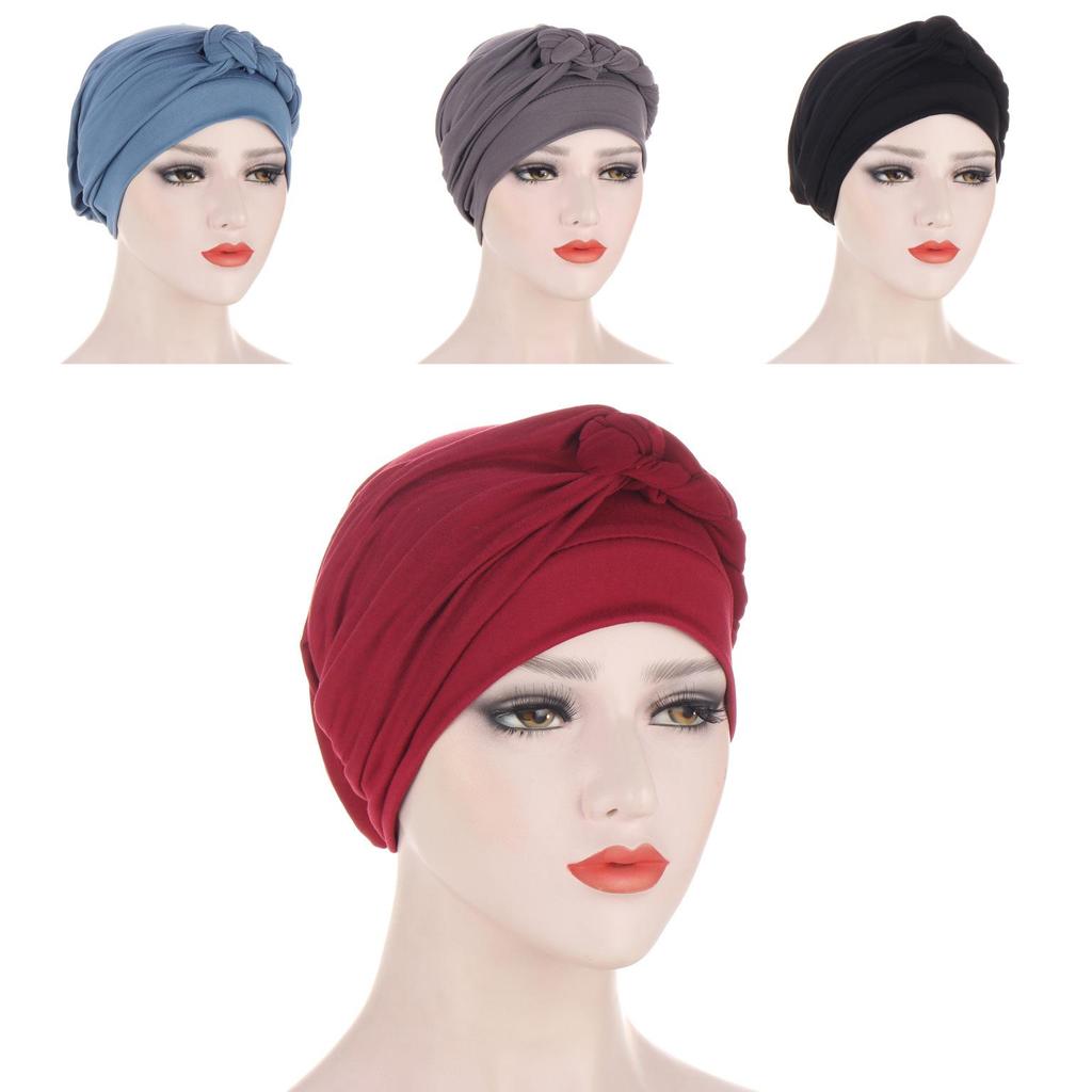 Comfortable Polyester Turban Hat With Braid Design For Men And Women