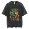 Italian Brainrot Funny Meme Washed Vintage T-shirt Six Seven 67 Number Tshirt Men Women Casual Fashion Oversized Crewneck Tees