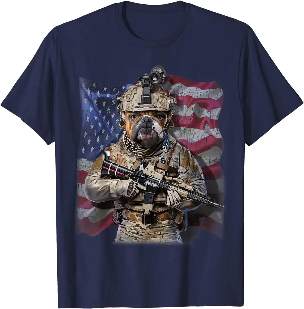 America Patriot USA Flag Bull Dog As Army Commando TShirt Summer Cotton ONeck Short Sleeve Mens T Shirt New S3XL