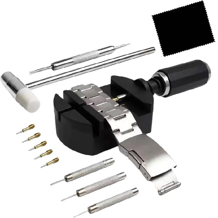 Инструмент для удаления звеньев часов, Набор инструментов для ремонта браслета часов, Набор инструментов для часов, Инструменты для удаления звеньев, Инструмент для ремонта для замены браслета часов чёрный