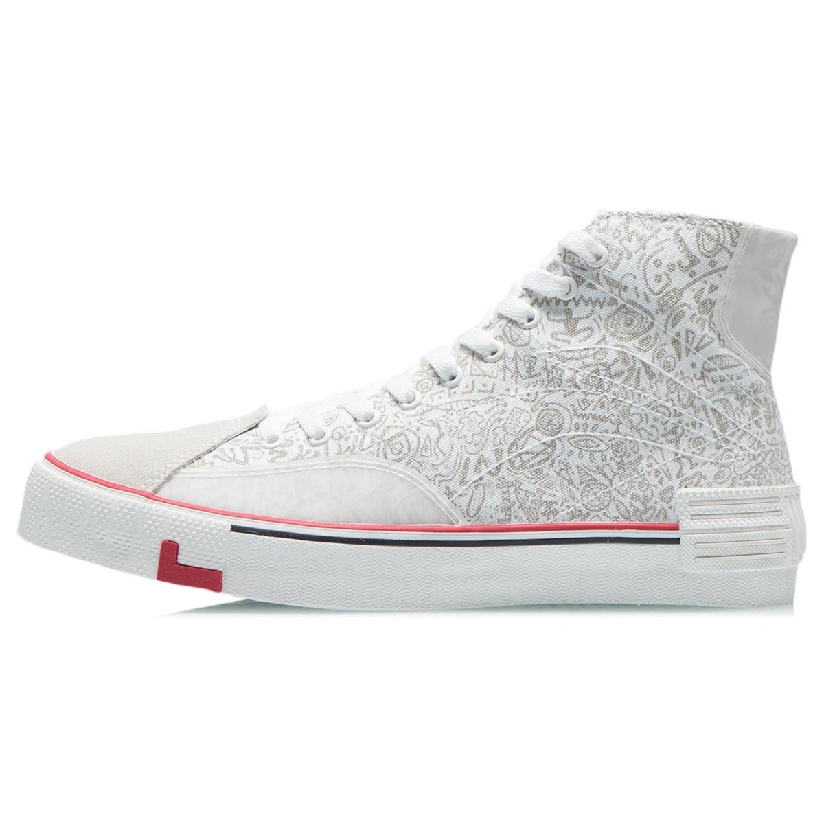 Li-Ning Weiwu Canvas Hi Shoes White Silver Men s AECR011-1 EU 39