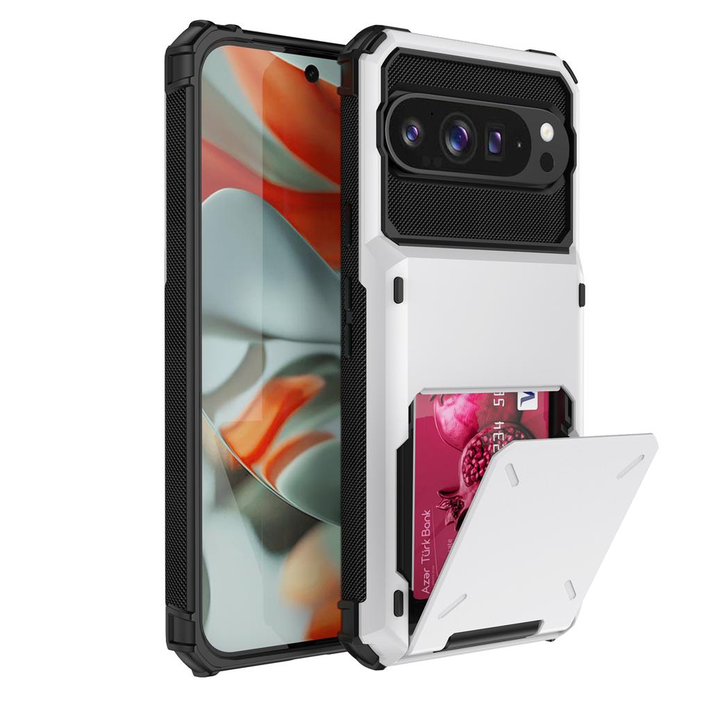 Flip-Portemonnaie Kartensteckplatz Stoßfeste Handyhülle aus Hart-PC + Weich-TPU für Google Pixel 9 9Pro 9ProXL 10 10Pro Pro XL Pixel10 Rückseite