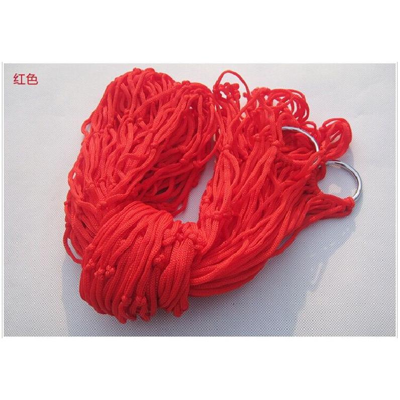 

OK 456 Гамак для приміщень на відкритому повітрі з нейлонової дротяної сітки, бавовни з одного полотна та сумки з товстої сітки червоний