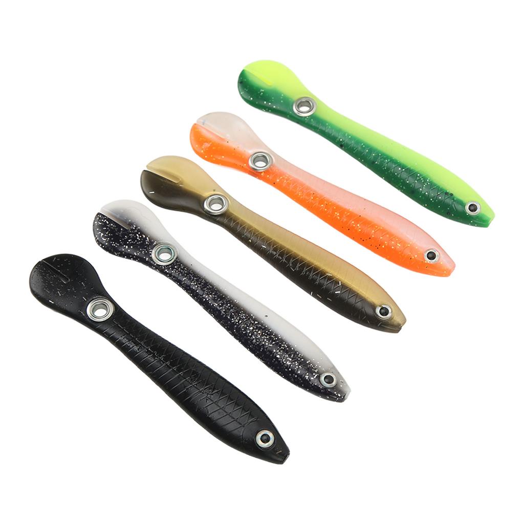 5 st Konstgjort Fiskebete 10cm 3D Simulation Silikonöga Livlig Bärbar Löja Mjukbete