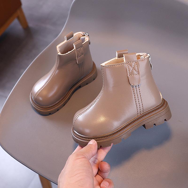 England Style Short Boots for Kids Handsome Boys Platform Ankle Boots Autumn School Children Shoes Girls Chelsea Boots I06109