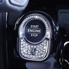 Pursuestar Bling Bling Crystal Button Start Ignition Control Switch Cover Car Interior Accessories Trim Sticker Decals for Mercedes Benz A B Class