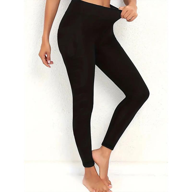 

Plus Size High-Waisted Compression Yoga Pants for Women - Super Slimming, High Elastic, Tight-Fitting Fitness Leggings XXL чёрный
