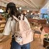 Niche design schoolbag female college student pleated drawstring bow class backpack backpack women's travel backpack