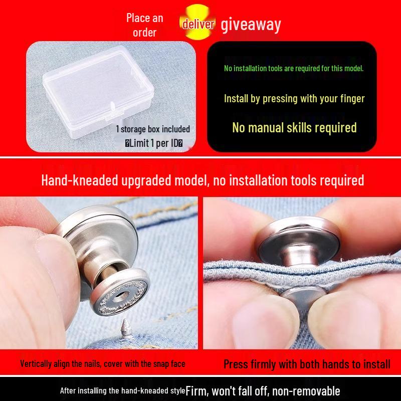 Elastic Belt Buckle Adjustment Button for Jeans - Waist Tightening Accessory