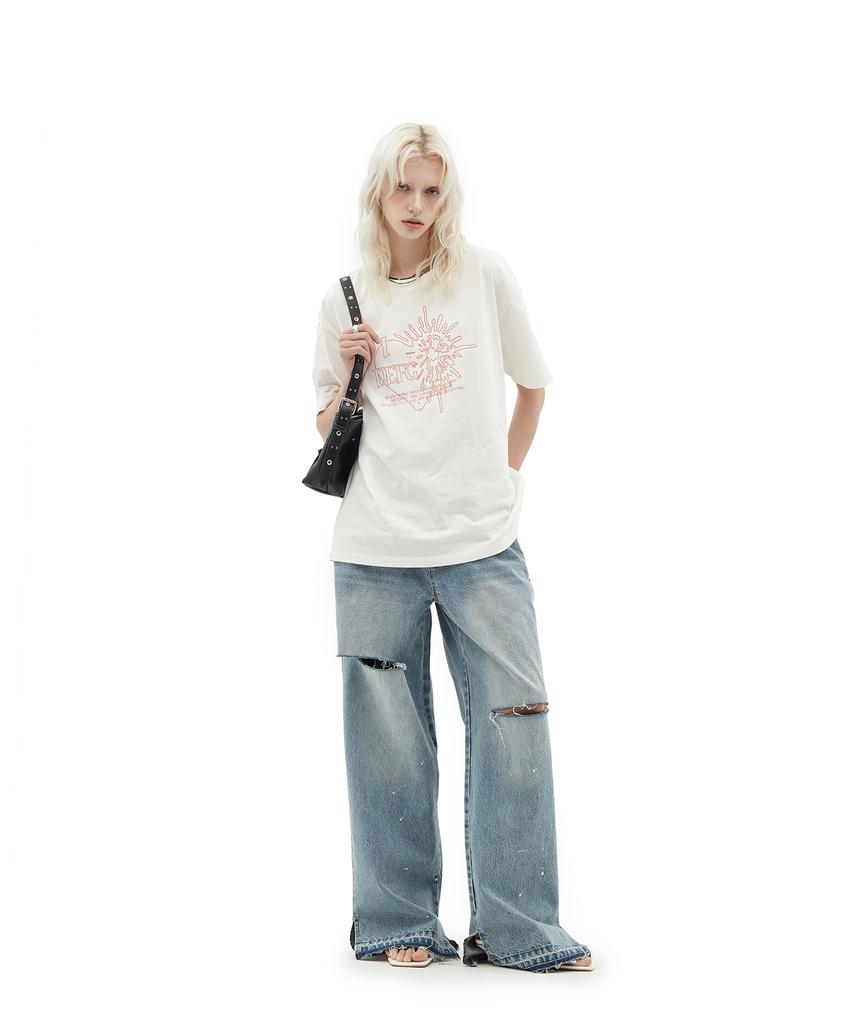 Depeugameoncheu Spread Heart T-Shirts [Ivory]